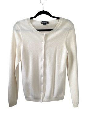 HOLT RENFREW Cashmere Button-Front Cashmere Cardigan Sweater Cream L